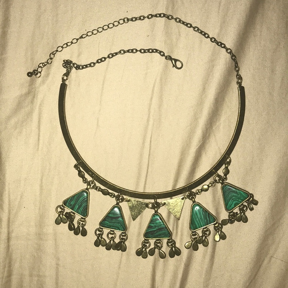 Brass and Turquoise Free People necklace